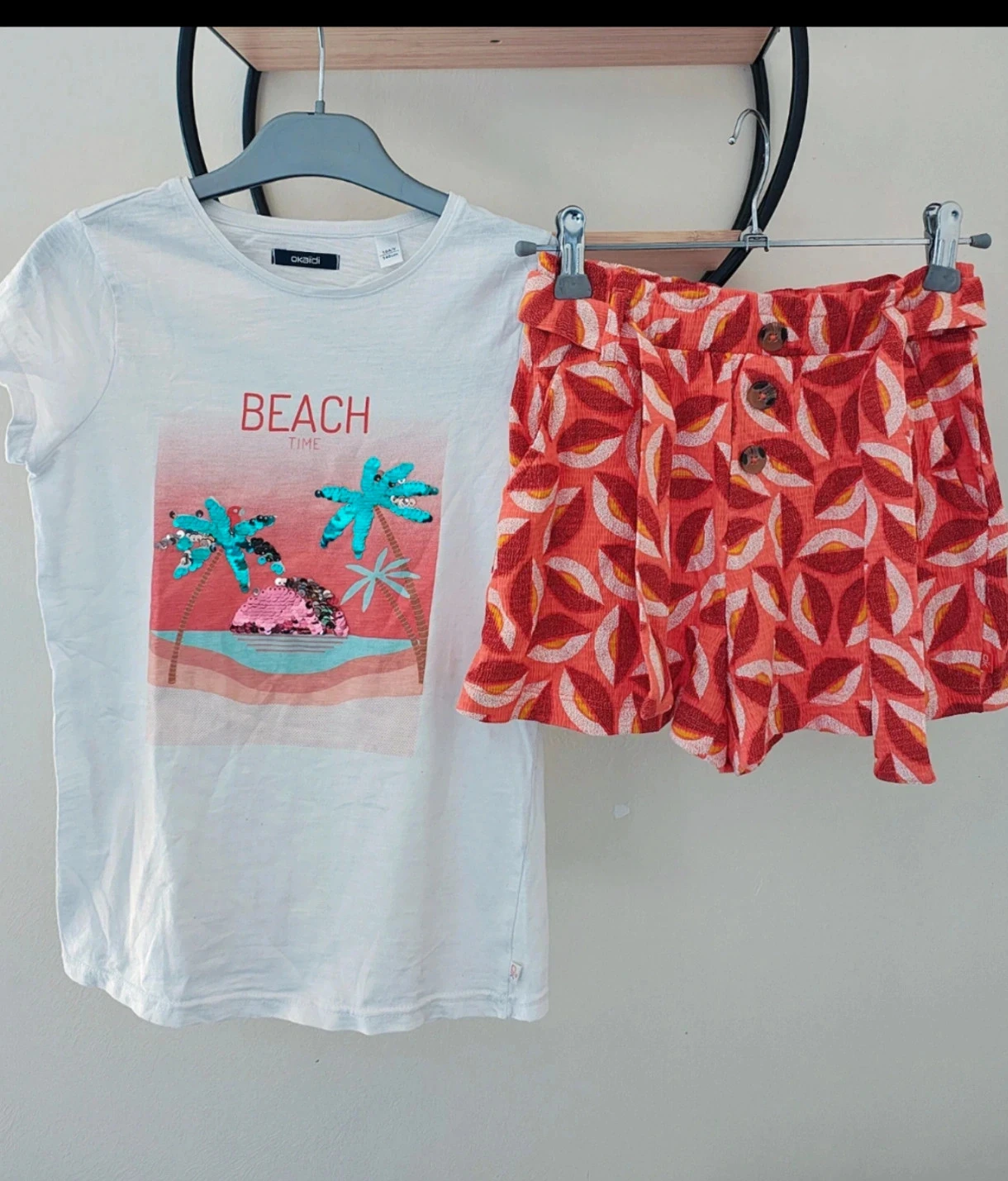 9 10 ans ensemble été Okaïdi teeshirt 10a et short 9a